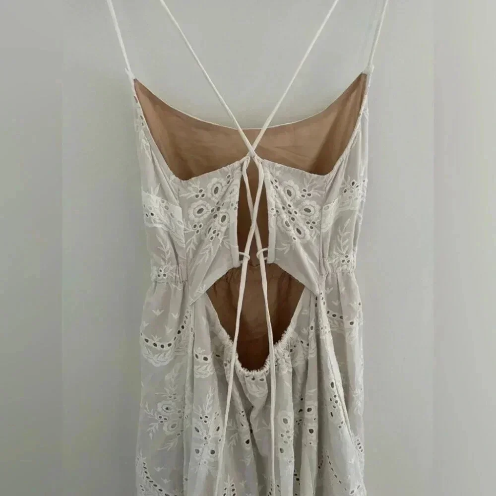 Tracey Reese Organic Eyelet & Laced Back Halter Dress NWT - Picture 7 of 13